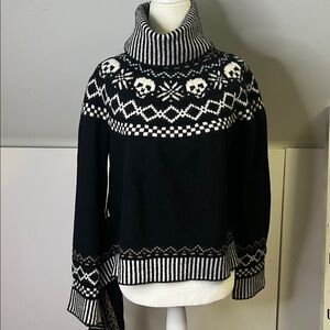 MONSE women’s sweater find wool Black and White skull high Neck